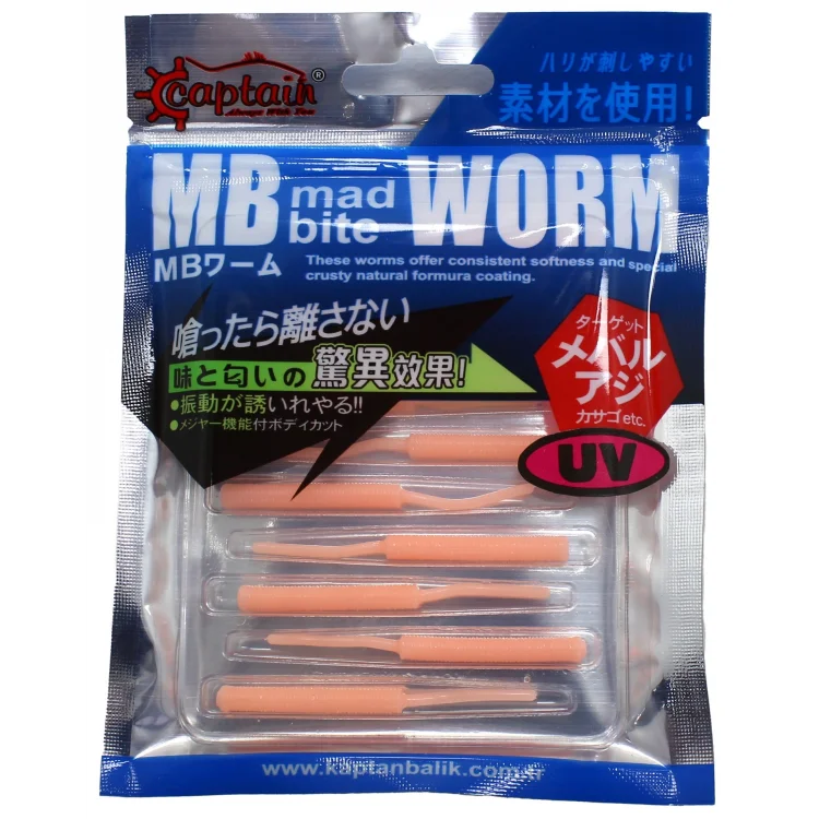 Captain 3520 Mini Worm 10 lu 5 cm Aromalı LRF Silikonu Renk:04