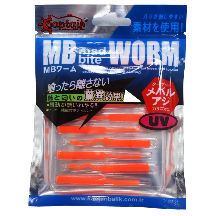 Captain 3520 Mini Worm 10 lu 5 cm Aromalı LRF Silikonu Renk:06