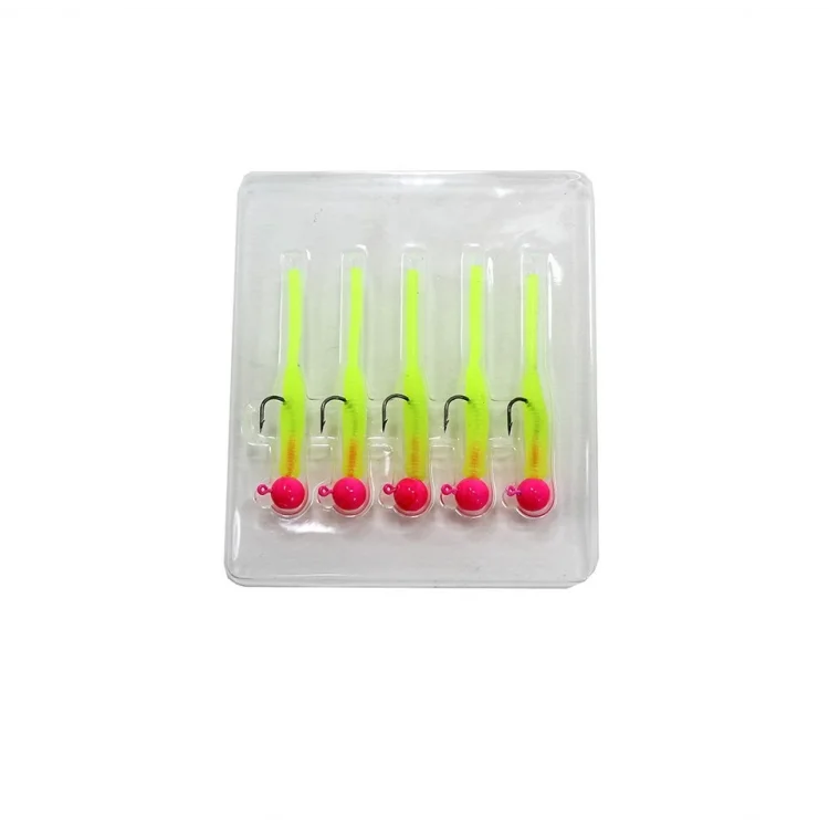 Captain 3521 Mini Worm 4.5cm Jig Headli LRF Silikonu 5li SET Renk:02