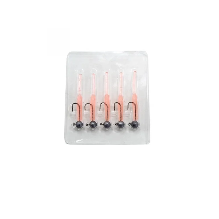 Captain 3521 Mini Worm 4.5cm Jig Headli LRF Silikonu 5li SET Renk:04