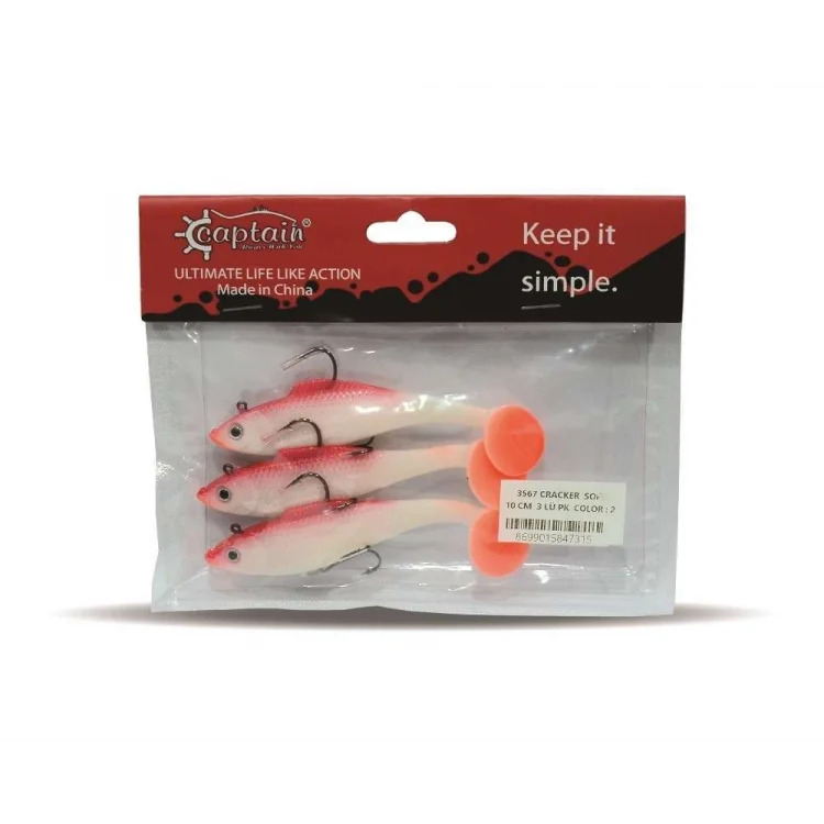 Captaİn 3567 Cracker Soft 10 Cm 3Lü Pk Levrek Turna Silikonu Renk : 2