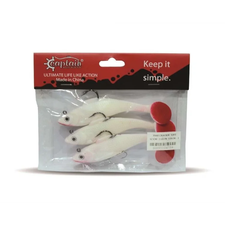 Captaİn 3568 Cracker Soft 12 Cm 3Lü Pk Levrek Turna Silikonu Renk : 3