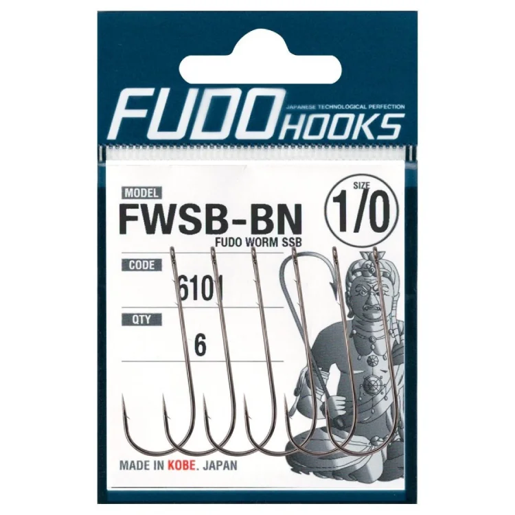 Fudo 6101 Worm Ssb Black Nikel Uzun Sap Tırnaklı İğne No:2/0