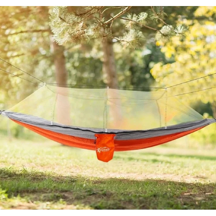 Hamak 7410 Fileli Ve Cibinlikli Pro Hamak 190X70cm Turuncu-Gri