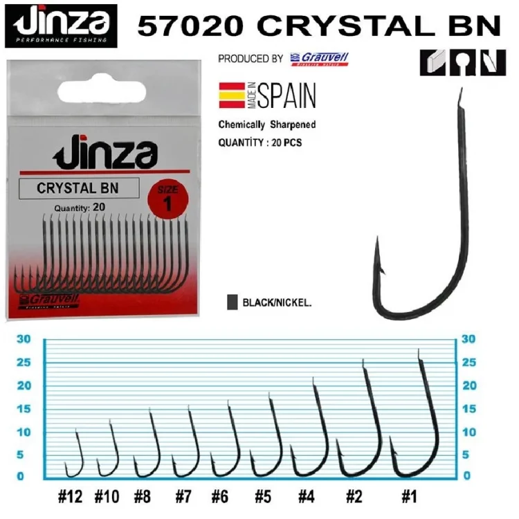 Jinza 57020 Crystal Bn Siyah Olta İğnesi 20’Li Paket No:7