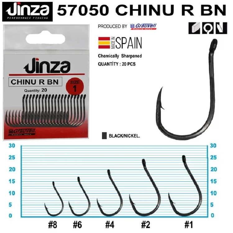 Jinza 57050 Chinu R Bn Siyah Olta İğnesi 20’Li Paket No:8