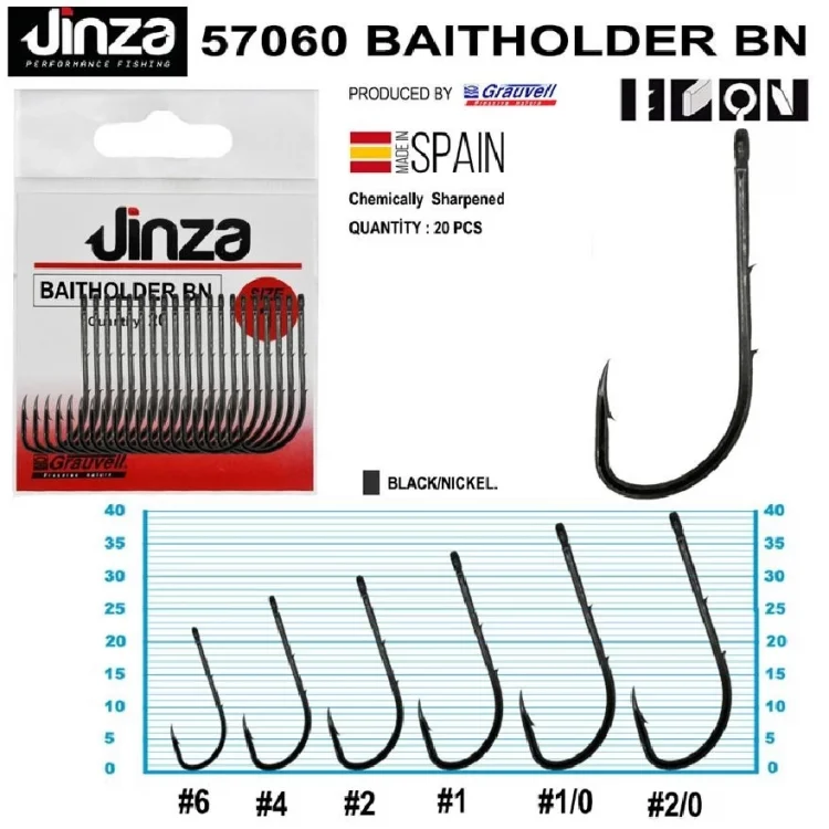 Jinza 57060 Baitholder Bn Siyah Çift Tırnak İğne 20’Li Paket No:1