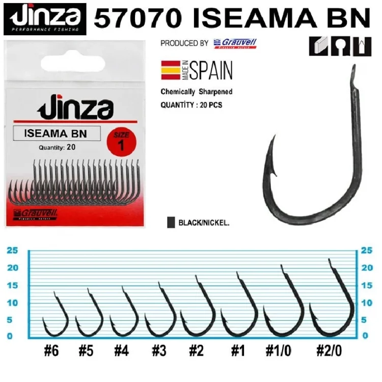 Jinza 57070 İseama Bn Siyah Olta İğnesi20’Li Paket No:4