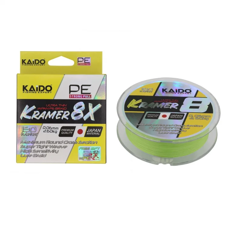 Kaido Kramer Japan 8X Braid 150 Mt 0,18mm Lime Green İp Misina