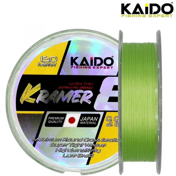 Kaido Kramer Japan 8X Braid 150 Mt 0,18mm Lime Green İp Misina