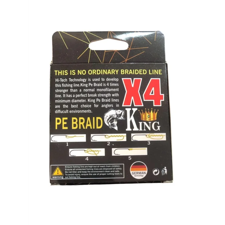 King X4 PE Braid 0,18mm 150mt 4 kat Yeşil İp Misina