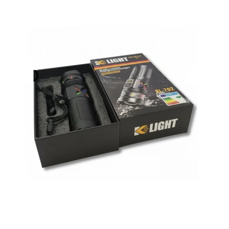 KLİGHT KL-702 Power Bank Özellikli - Şarjlı Güçlü Uzun Menzilli El Feneri