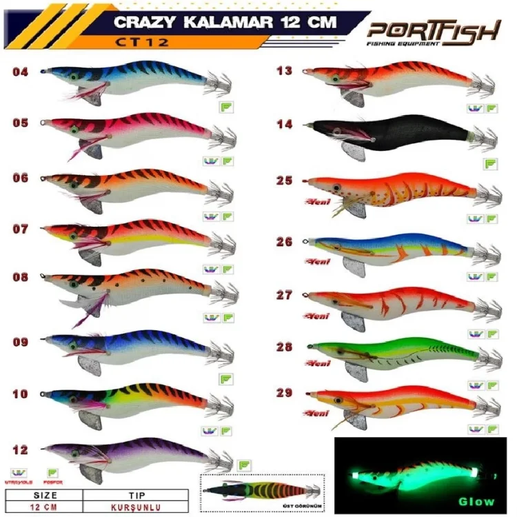 Kurşunlu Kalamar Zokası Portfish Crazy 12Cm Renk:05