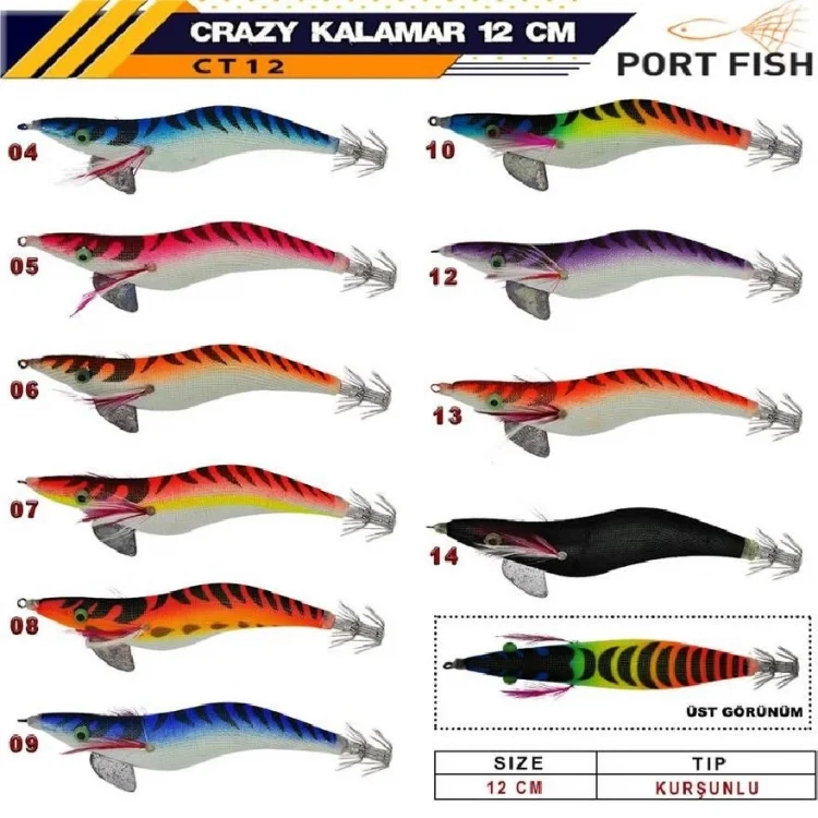 Kurşunlu Kalamar Zokası Portfish Crazy 12Cm Renk:13