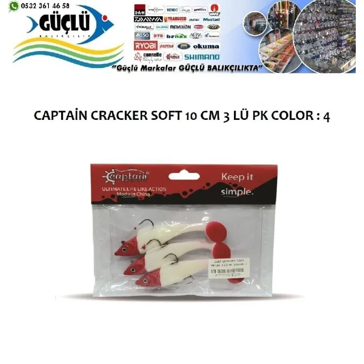 Levrek Turna Silikonu Captaın Cracker Soft 10 Cm 3 Lü Pk Renk : 4