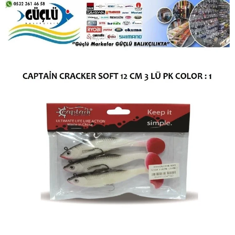 Levrek Turna Silikonu Captaın Cracker Soft 12 Cm 3’Lü Pk Renk : 1