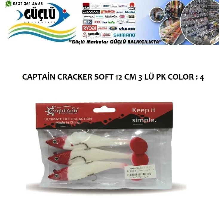 Levrek Turna Silikonu Captaın Cracker Soft 12 Cm 3’Lü Pk Renk : 4