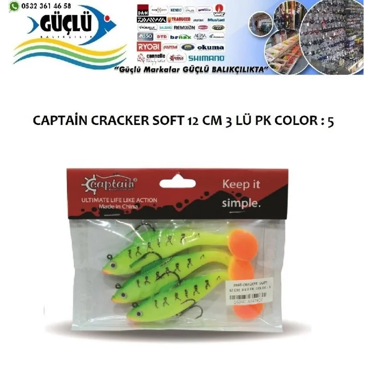 Levrek Turna Silikonu Captaın Cracker Soft 12 Cm 3’Lü Pk Renk : 5