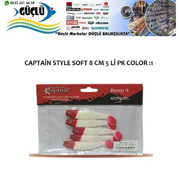 Levrek Turna Silikonu Captaın Style Soft 8 Cm 5’Li Pk Renk :1