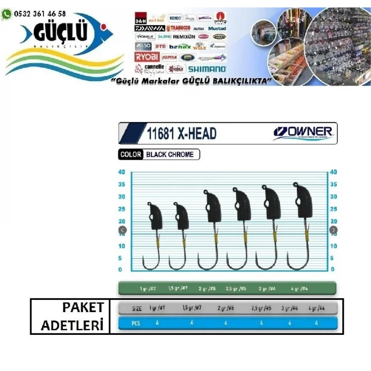 Lrf Jighead Owner 11681 X-Head Lrf Jighead 1Gr