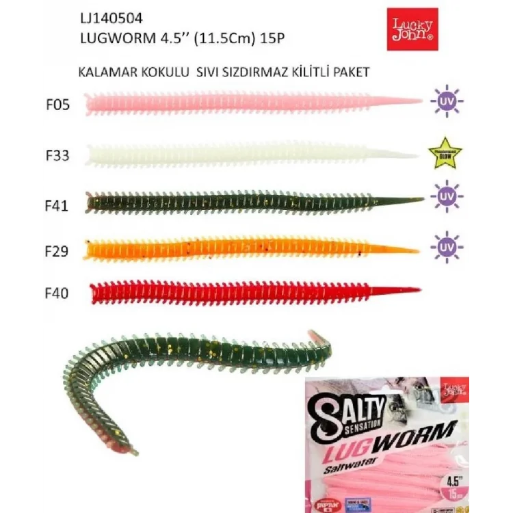 Lrf Silikonu Luckyjohn Lugworm 11,5Cm Kokulu 15’Li Pk Renk:F29n