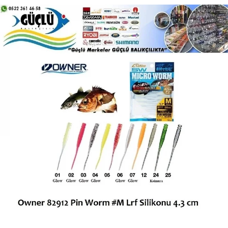Lrf Silikonu Owner 82912 Pin Worm M Lrf Silikonu 4.3 C Renk 07