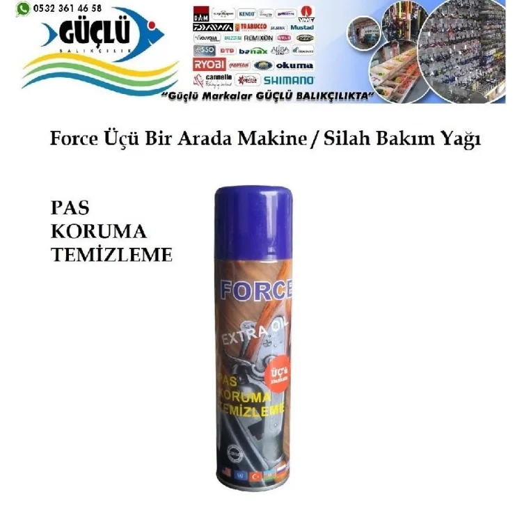 Makina Silah Bakım Yağı 3 Lü Kullanım Force Extra Oıl