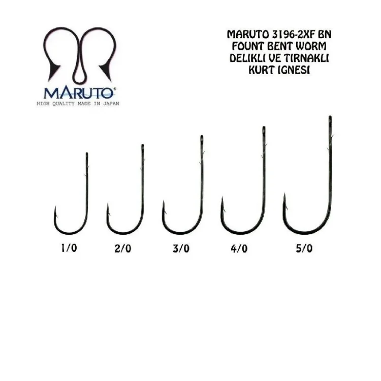 Maruto 3196-2Xf Bn Delikli Tırnaklı Olta İğne No:2/0