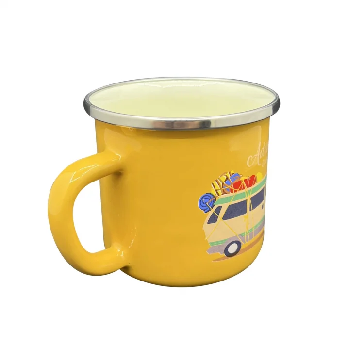 Orcamp Retro Emaye Kupa Bardak Adventure Hardal