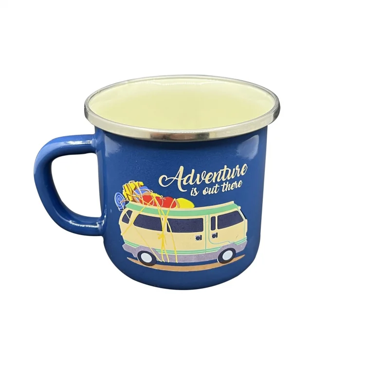 Orcamp Retro Emaye Kupa Bardak Adventure Mavi