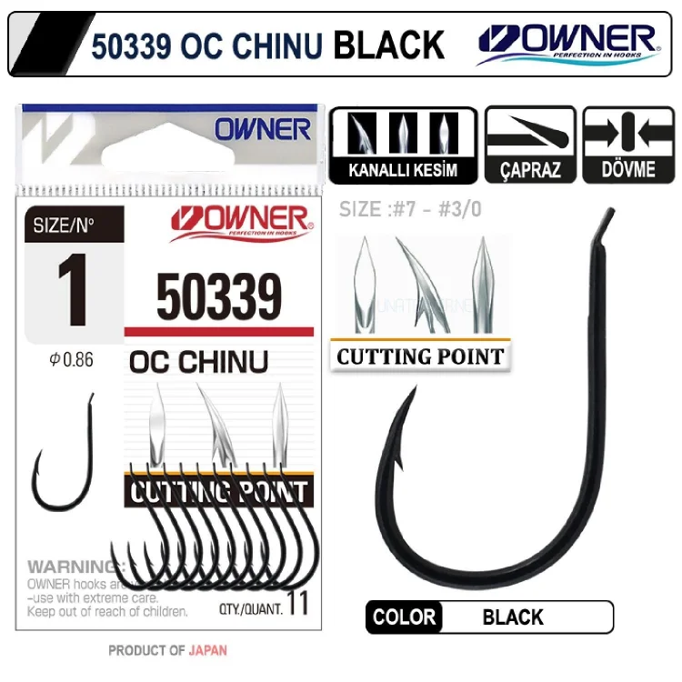 Owner 50339 Cut Chinu Black İğne No:1/0