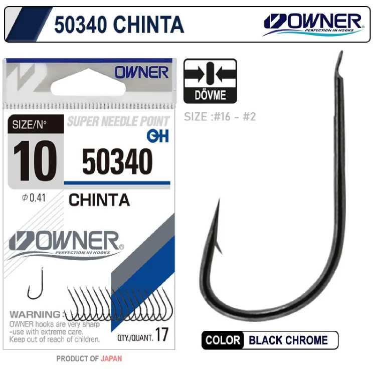 Owner 50340 Chinta Gun Black Chrome Olta İğnesi No:10