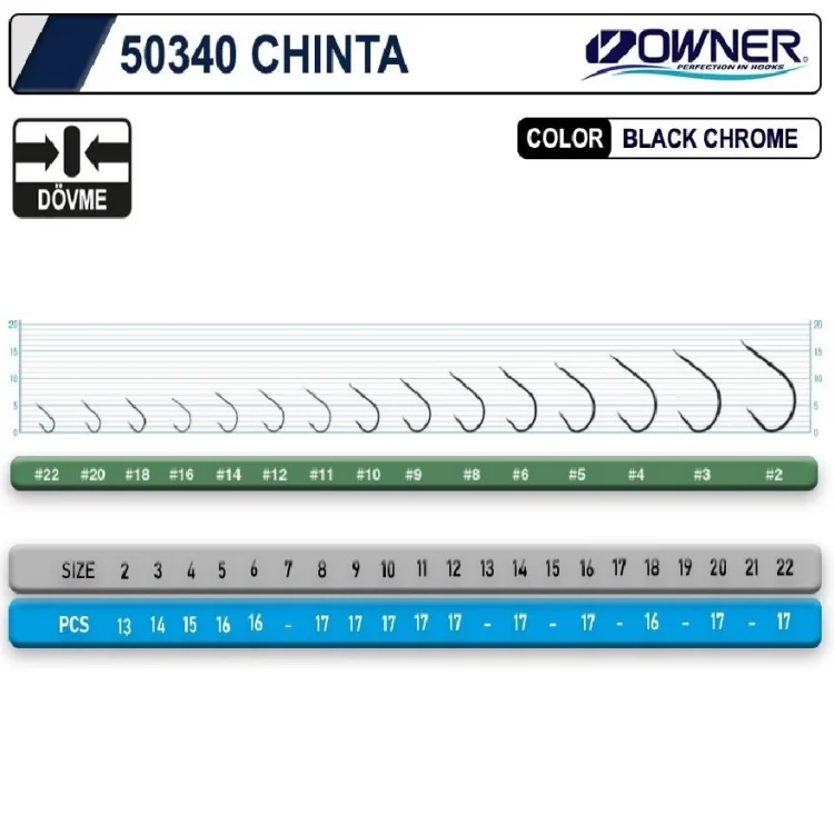 Owner 50340 Chinta Gun Black Chrome Olta İğnesi No:5