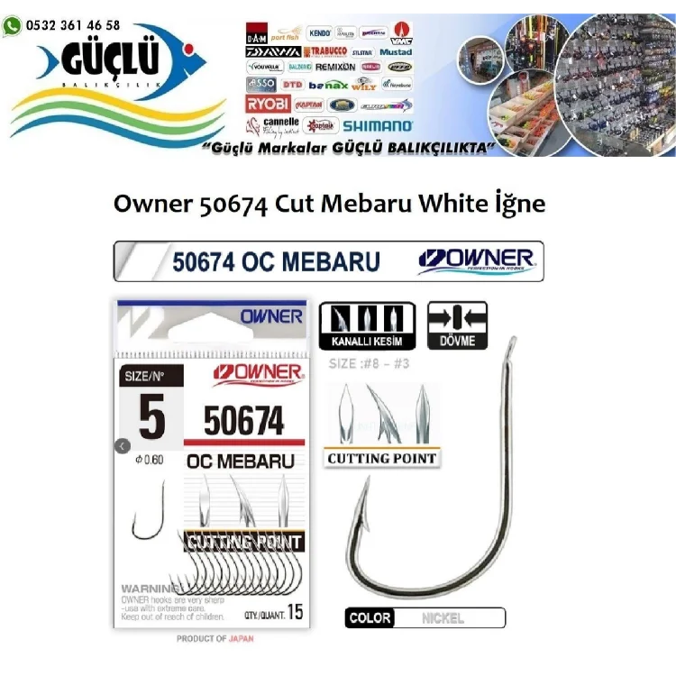 Owner 50674 Cut Mebaru White Olta İğnesi No:4