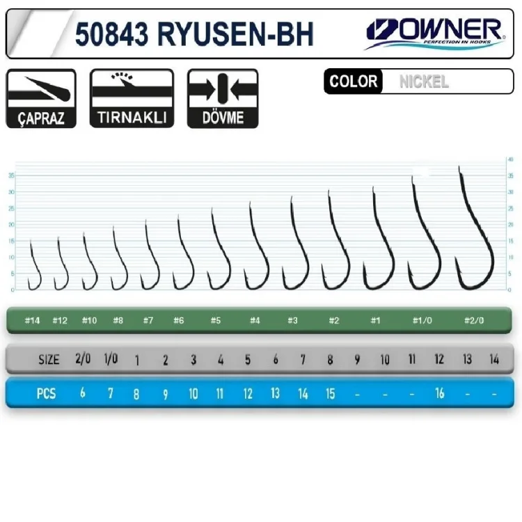 Owner 50843 Ryusen-Bh White Nikel İğne No:2