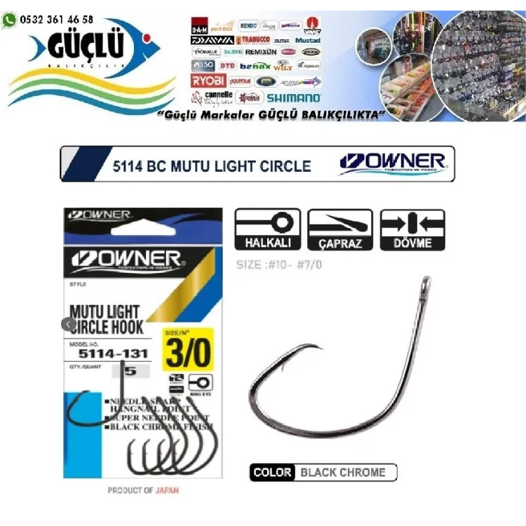 Owner 5114 Mutu Light Bc Olta İğnesi No:2/0