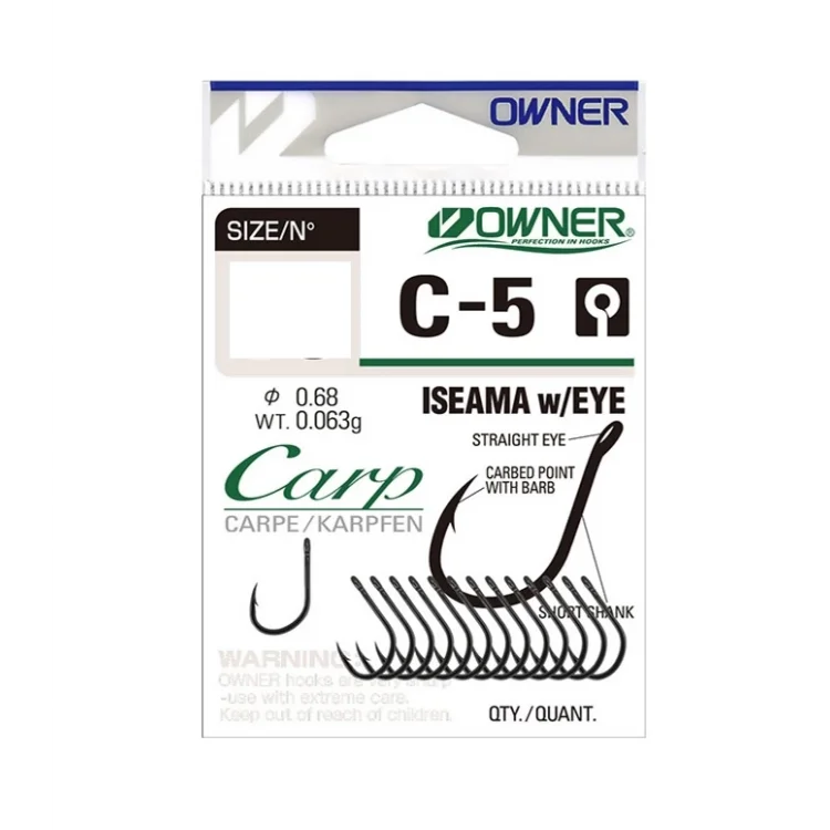 OWNER 53265 C-5 CARP ISEAMA w/EYE Sazan İğnesi No:3