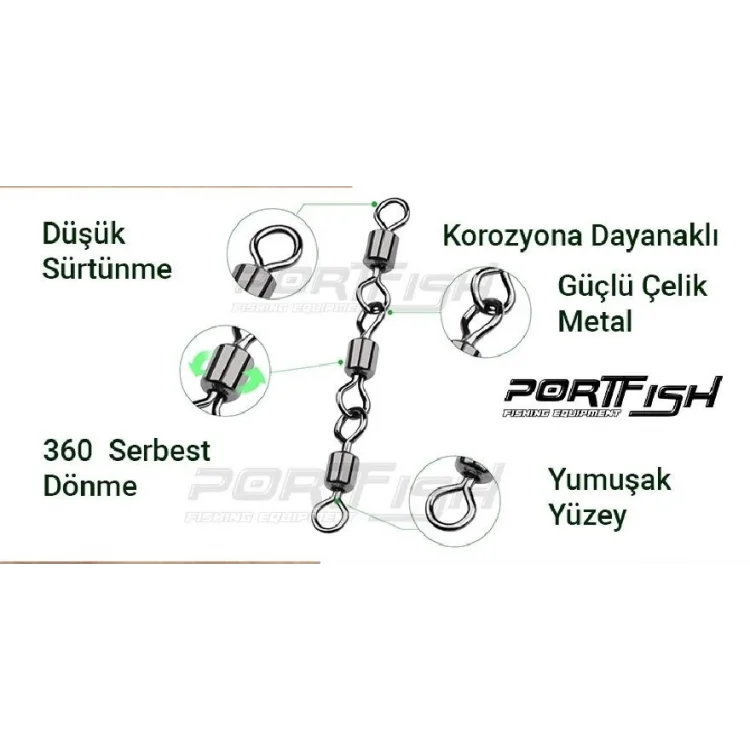 Portfish Bl-1019 Zincir Fırdöndü (3 Lü) No:12