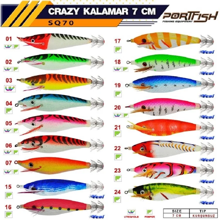 Portfish Crazy Sq70 7Cm Kalamar Zokası Renk:06