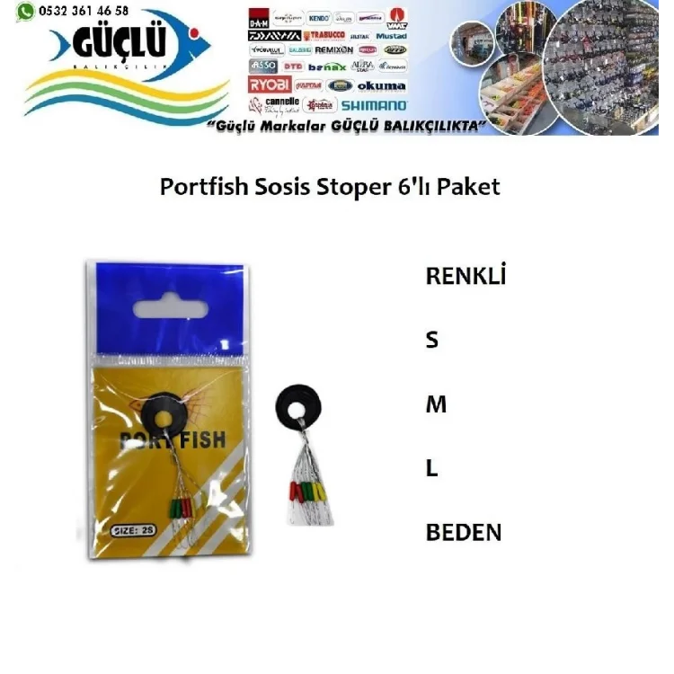 Renkli Sosis Stoper 6!Lı Paket Portfish M Beden