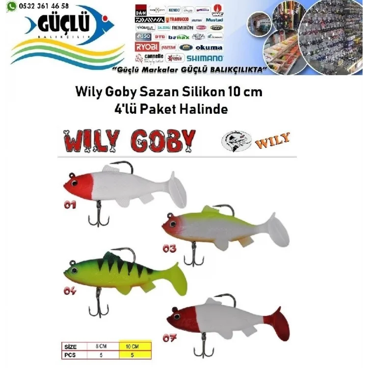 Sazan Silikonu 10 Cm Wily Goby 4’Lü Paket Halinde Renk:4
