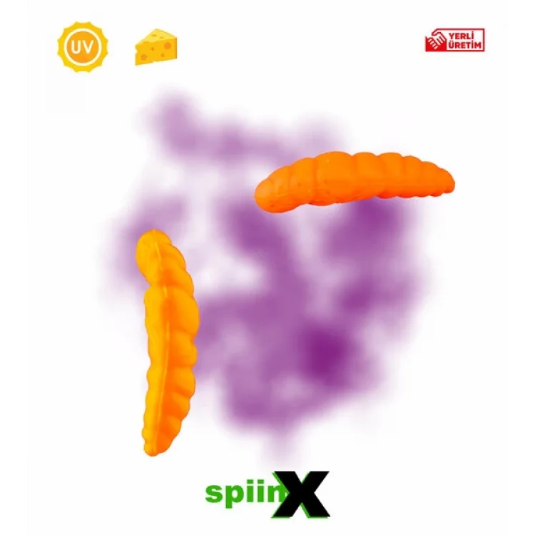 SPIINX PUPA SİLİKON YEM 35MM 12Lİ PEYNİR AROMALI UV Lİ RENK: HOT ORANGE