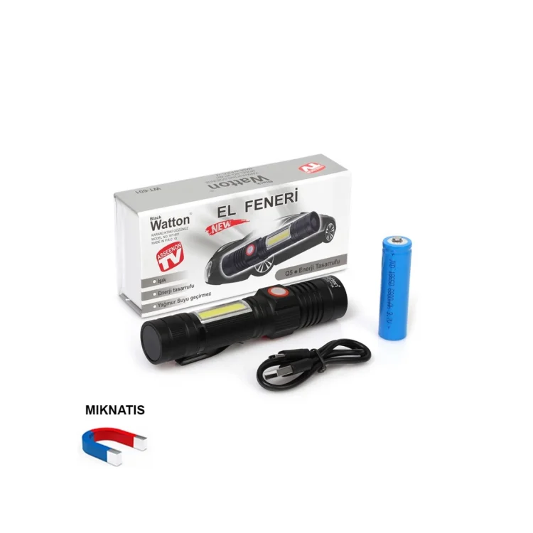 WATTON WT-601 Geniş Açılı P50 Led Şarjlı EL Feneri