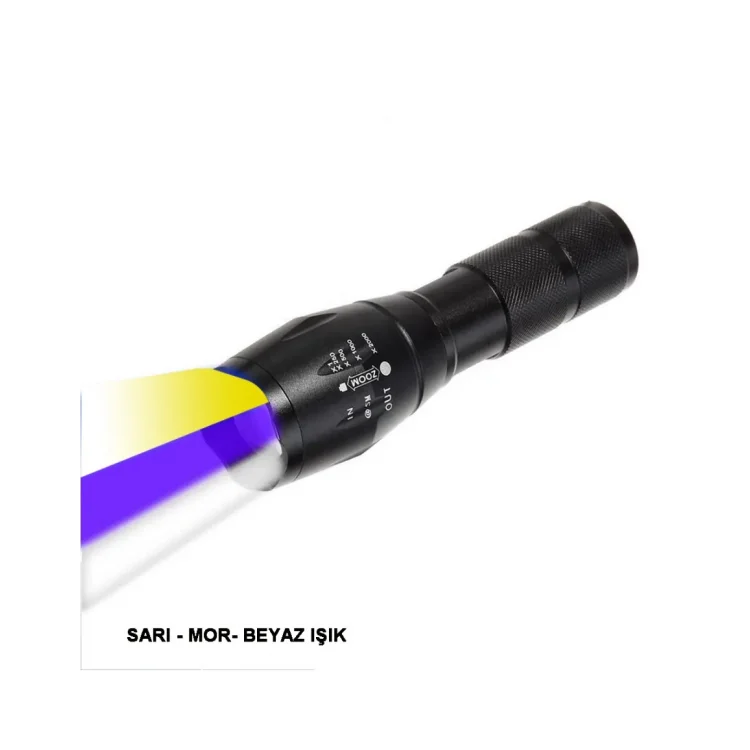 WATTON WT-610 Q5 LED BEYAZ , SARI VE MOR RENK AYDINLATMA EL FENERİ