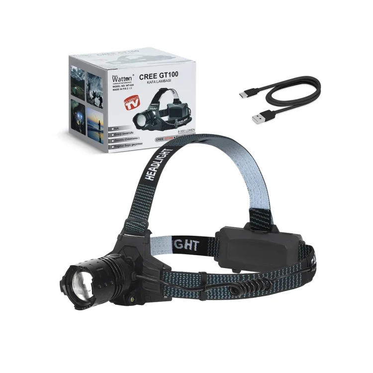 Watton Wt-628 GT100 Led 8000 LÜMEN ŞARJLI KAFA LAMBASI