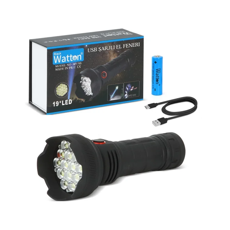 WATTON WT-705 9 LED 5 MOD GENİŞ AÇI EL FENERİ