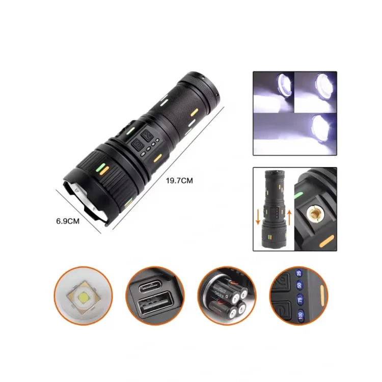 WATTON WT-731 5000 LÜMEN CREE TG LED ŞARJ GÖSTERGELİ EL FENERİ