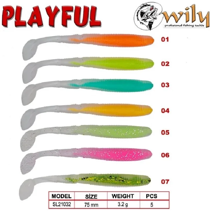 Wily Playful Silikon Yem 7.5 Cm 3.2 Gr 5’Li Pk Renk:4