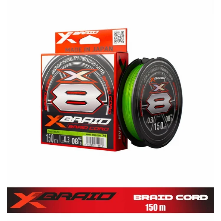 YGK X035 BRAID CORD PE X8 150M 3.6KG 0.09MM FLUO GREEN AJI LRF İP MİSİNA