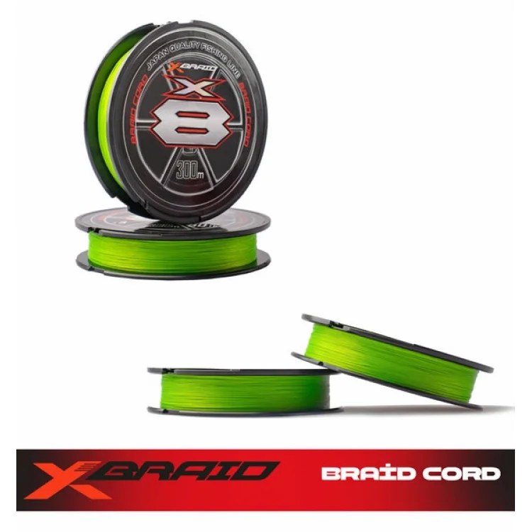 YGK XBRAİD X036 BRAID CORD PE X8 300M 16KG 0.23MM FLUO GREEN
